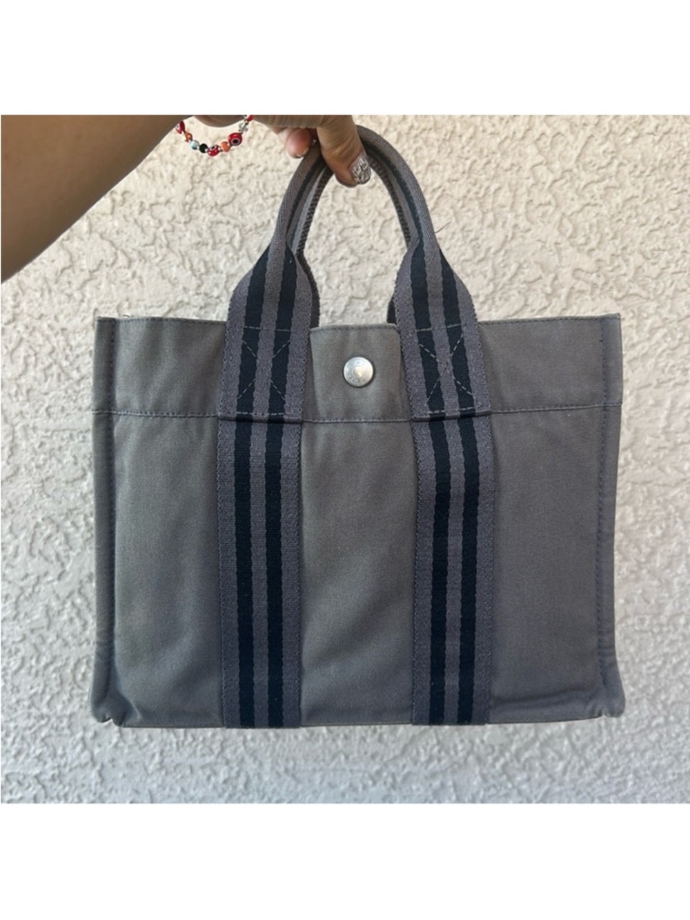 HERMรS Toile Herline gray tote bag - mini